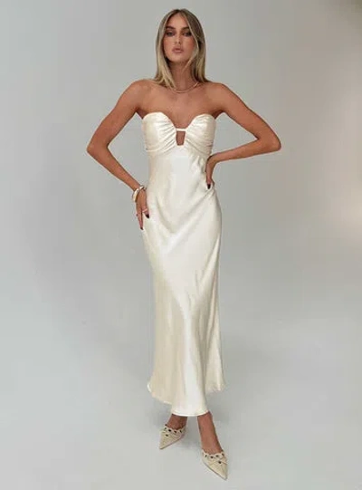 Princess Polly Lower Impact Cyprian Strapless Maxi Dress In Champagne