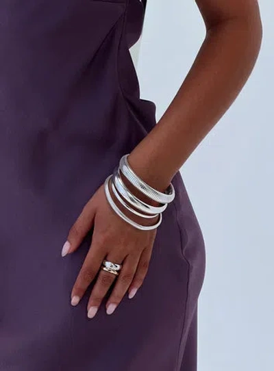 Princess Polly Lower Impact Dapperton Bangle Set In Silver