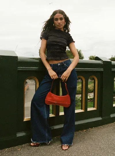Princess Polly Lower Impact Darla Low Rise Straight Jean In Dark Wash