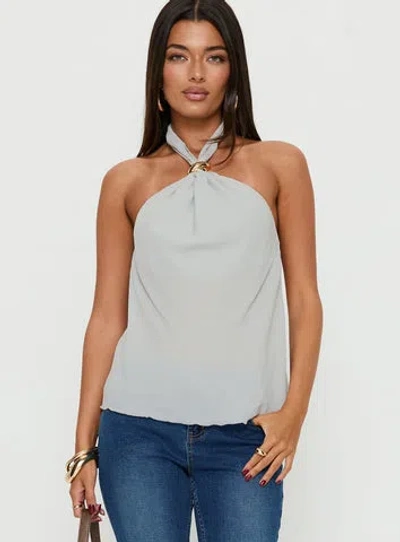 Princess Polly Lower Impact Darlinn Hardware Detail Top In Gray