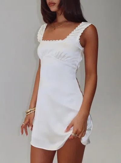 Princess Polly Lower Impact Dasha Satin Mini Dress In White