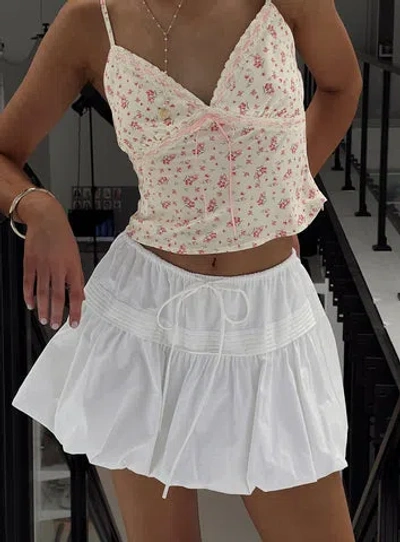 Princess Polly Lower Impact Dear London Bubble Hem Mini Skirt In White