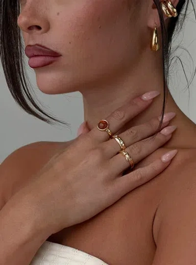 Princess Polly Lower Impact Dear London Ring Pack In Gold