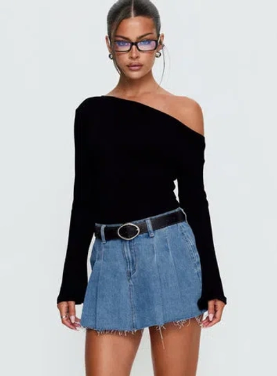 Princess Polly Lower Impact Debera Pleated Mini Skirt In Blue