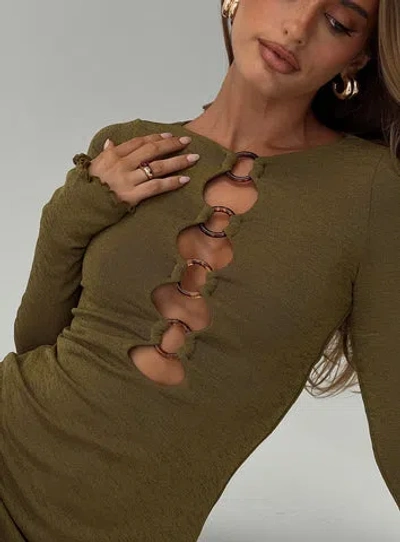 Princess Polly Lower Impact Dejonge Ring Mini Dress In Olive