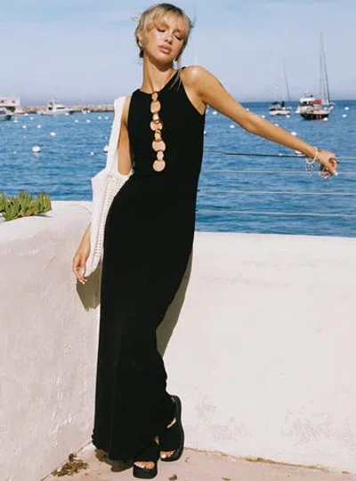 Princess Polly Lower Impact Dejonge Sleeveless Maxi Dress In Black