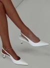 Princess Polly Lower Impact Denalia Pointed Toe Heels In White Matte