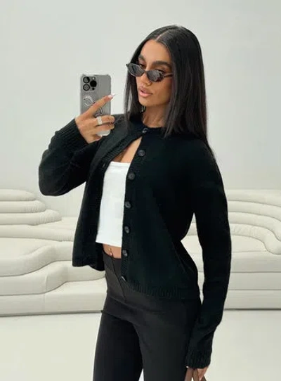 Princess Polly Lower Impact Denmark Cardigan In Black