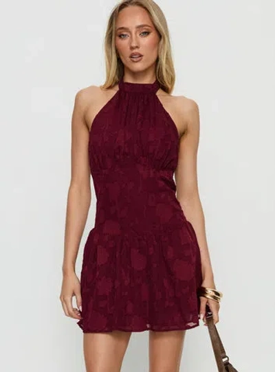 Princess Polly Lower Impact Devane High Neck Halter Playsuit In Red