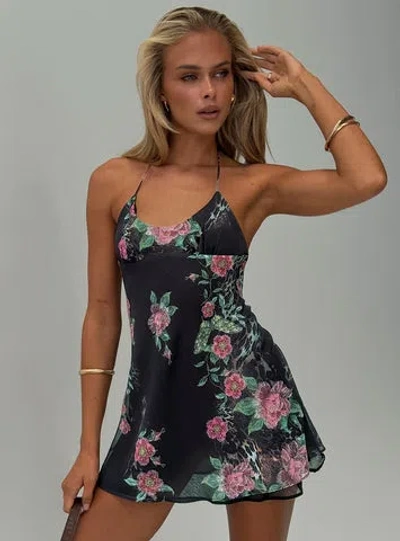 Princess Polly Lower Impact Dorelia Halter Slip Mini Dress In Multi