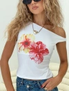 Princess Polly Lower Impact Edwardi Hibiscus Top In White
