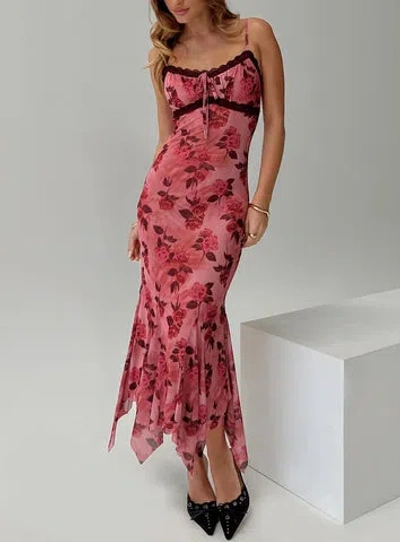 Princess Polly Lower Impact Eirini Maxi Dress In Pink Floral