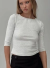 Princess Polly Lower Impact Elaia 3/4 Sleeve Top In Grey Marle