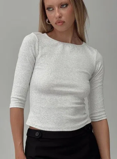 Princess Polly Lower Impact Elaia 3/4 Sleeve Top In Grey Marle
