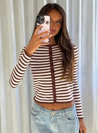 Princess Polly Lower Impact Elcie Button Up Cardigan In Brown