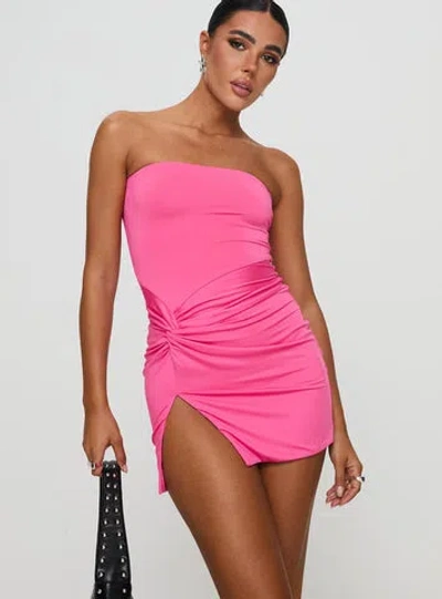 Princess Polly Lower Impact Electric Avenue Strapless Mini Dress In Pink