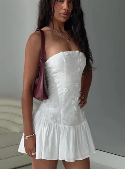 Princess Polly Lower Impact Envie Strapless Mini Dress In White