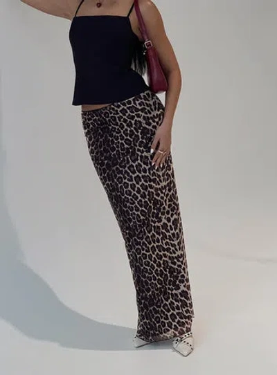 Princess Polly Lower Impact Ergo Maxi Skirt Leopard In Leopdard