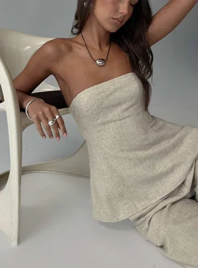 Princess Polly Lower Impact Esidora Strapless Flare Top In Gray