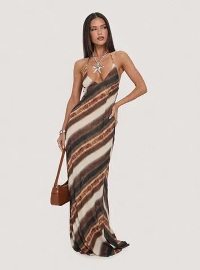 Princess Polly Lower Impact Esmira Halter Maxi Dress In Multi