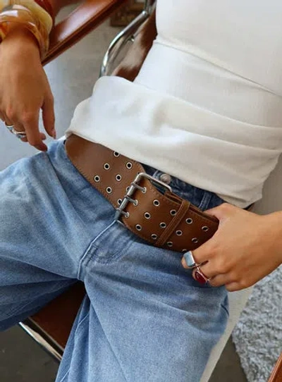 Princess Polly Lower Impact Essences Faux Leather Belt In Brown