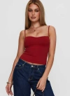 Princess Polly Lower Impact Evanda Top In Burgundy