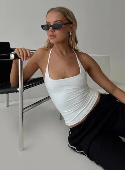 Princess Polly Lower Impact Ezekiel Nylon Top In White