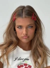 Princess Polly Lower Impact Felipe Hair Clip Pack In Red
