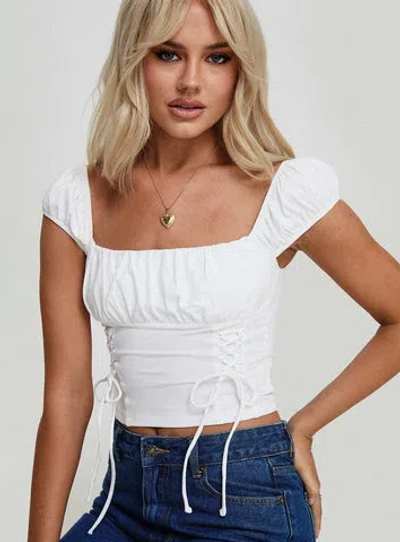 Princess Polly Lower Impact Fiddle Top In White