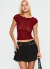 Princess Polly Lower Impact Fire Sign Studded Tiered Mini Skirt In Black