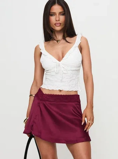 Princess Polly Lower Impact For Me Mini Skirt In Burgundy