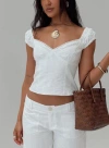 Princess Polly Lower Impact Fyrie Top In White