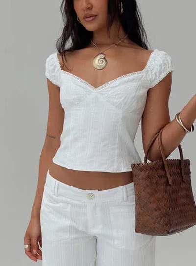Princess Polly Lower Impact Fyrie Top In White