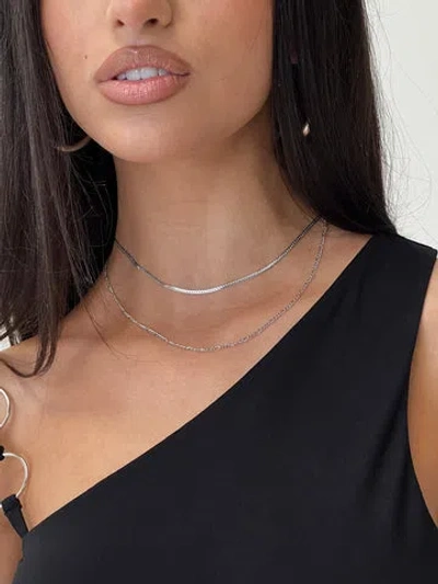 Princess Polly Lower Impact Garcia Necklace Silver In Metallic