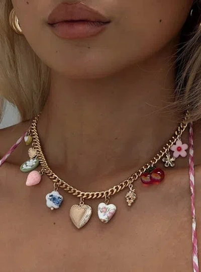 Princess Polly Lower Impact Get Closer Charm Necklace In Gold