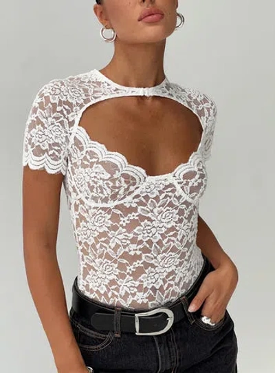 Princess Polly Lower Impact Giallo Bodysuit In White