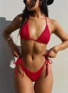 Princess Polly Lower Impact Glora Tie Side Ribbed Bikini Bottom In Red