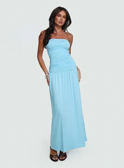 Princess Polly Lower Impact Glorie Strapless Maxi Dress In Light Blue