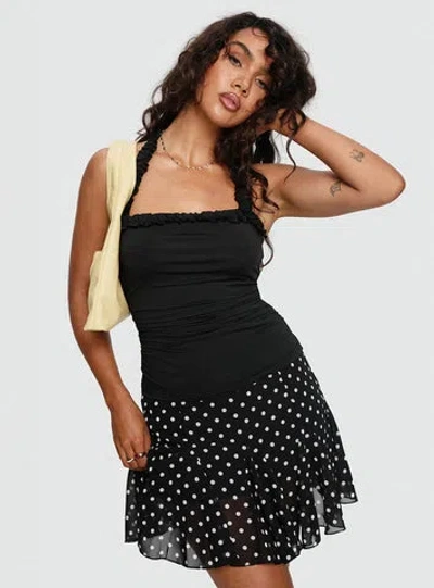 Princess Polly Lower Impact Godet Mini Skirt In Black