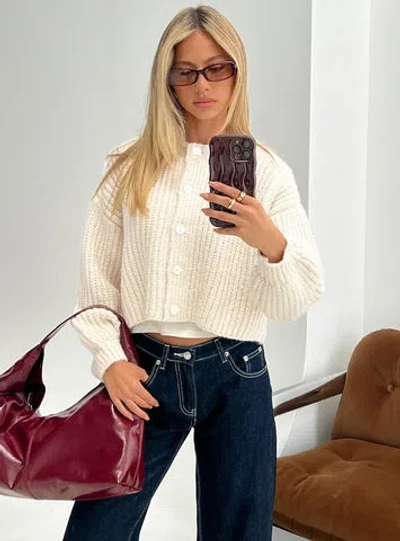 Princess Polly Lower Impact Hadly Knit Cardigan In White