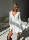 Princess Polly Lower Impact Halcyon Long Sleeve Romper In White
