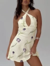 Princess Polly Lower Impact Havenna Halter Linen Blend Mini Dress