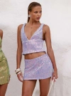 PRINCESS POLLY LOWER IMPACT HEADLINER SHIMMER MINI SKIRT