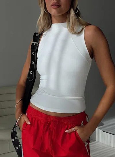 Princess Polly Lower Impact Healing Energy Funnel Neck Top In White