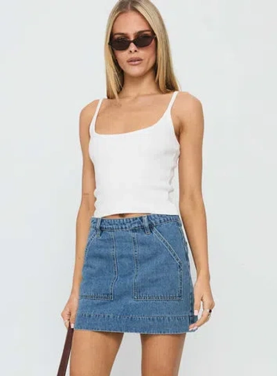 Princess Polly Lower Impact Hughes Mini Skirt Light Blue Denim