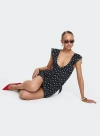 Princess Polly Lower Impact I Guess So Mini Dress In Black Polka Dot
