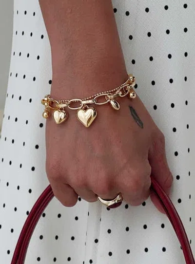 Princess Polly Lower Impact In Heaven Charm Bracelet In Gold
