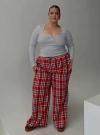 Princess Polly Lower Impact In The Morning Sleep Pant In Red Check