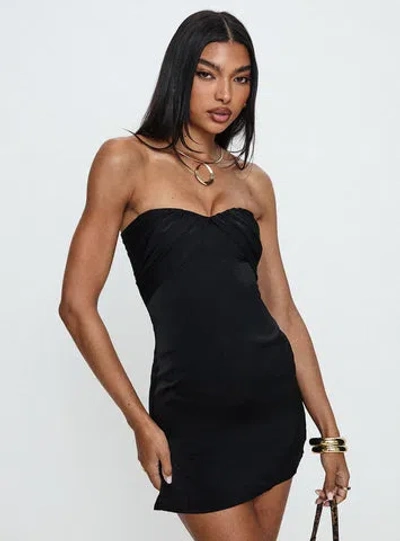 Princess Polly Lower Impact Irena Strapless Mini Dress In Black