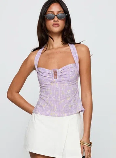 Princess Polly Lower Impact Isabetta Halter Top In Purple